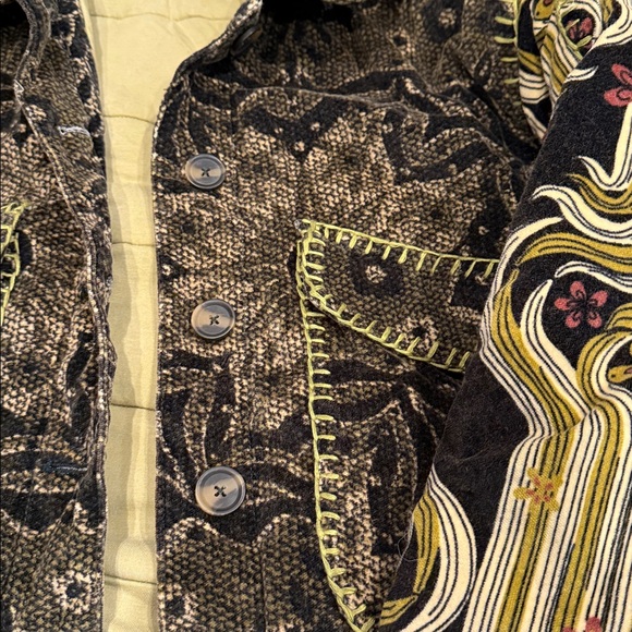 Free People Black and Gold Patterned Jacket - Picture 4 of 8
